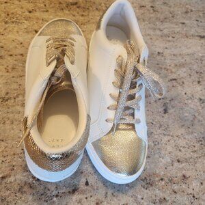 A New Day - A New Day Women's Low Top Faux Leather Lace Up Sneaker in Gold